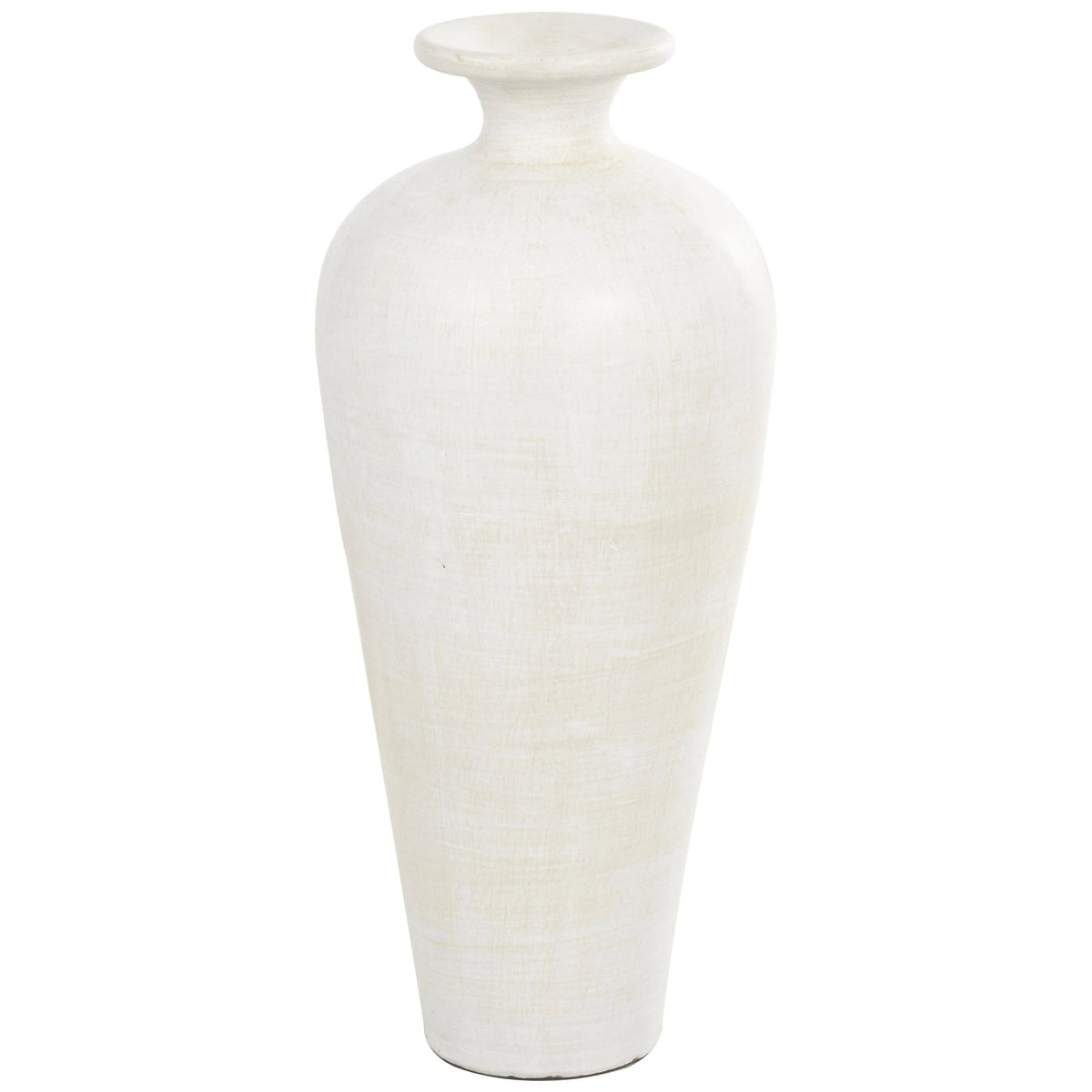 Tall Ceramic Amphora Floor Vase, White Decorative Vase for Home Decor
