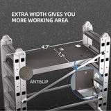 Foldable Multipurpose Scaffolding Ladder and Rolling Work Platform, Adjustable, 330-Lb. Capacity