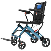 View Ultra-Light Portable Folding Wheelchair, Travel-Friendly with Handbrake, 220 lbs Capacity, Ideal for Elderly & Children, 34.2锟�32.6 Unfolded Dimensions image 1