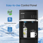 View Self-Cleaning Water Dispenser with Ice Maker, Bottom Load, Black image 3