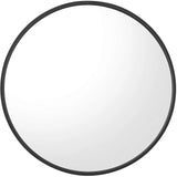 Modern Round Aluminum Wall Mirror, Decorative Circular Metal Frame Mirror for Living Room, Bedroom and Entryway