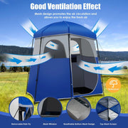 View Sturdy Double-Room Camping Privacy Shower Toilet Tent W/ Storage Bag image 5