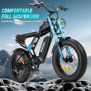 View Electric Bike Q20, 2000W, 52V, 30-180 Miles All-Terrain Fat Tire E-Bike for Adults image 3