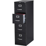 View STAPLES 4-Drawer File Cabinet, Lockable, Black, 25"D x 15"W image 1