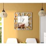 Large Modern Mirrored Wall Clock, Oversized Decorative Hanging Clock for Living Room, Bedroom and Home Decor