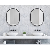 Modern Capsule Framed Wall Mirror, Decorative Oval Accent Mirror for Living Room, Bedroom and Entryway