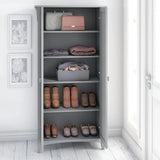 Tall Storage Cabinet with Doors, Freestanding Shelving Organizer with Adjustable Shelves for Home, Office and Living Room