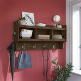 40 Inch Wall Mounted Coat Rack with Shelf, Wooden Entryway Storage and Hanging Organizer