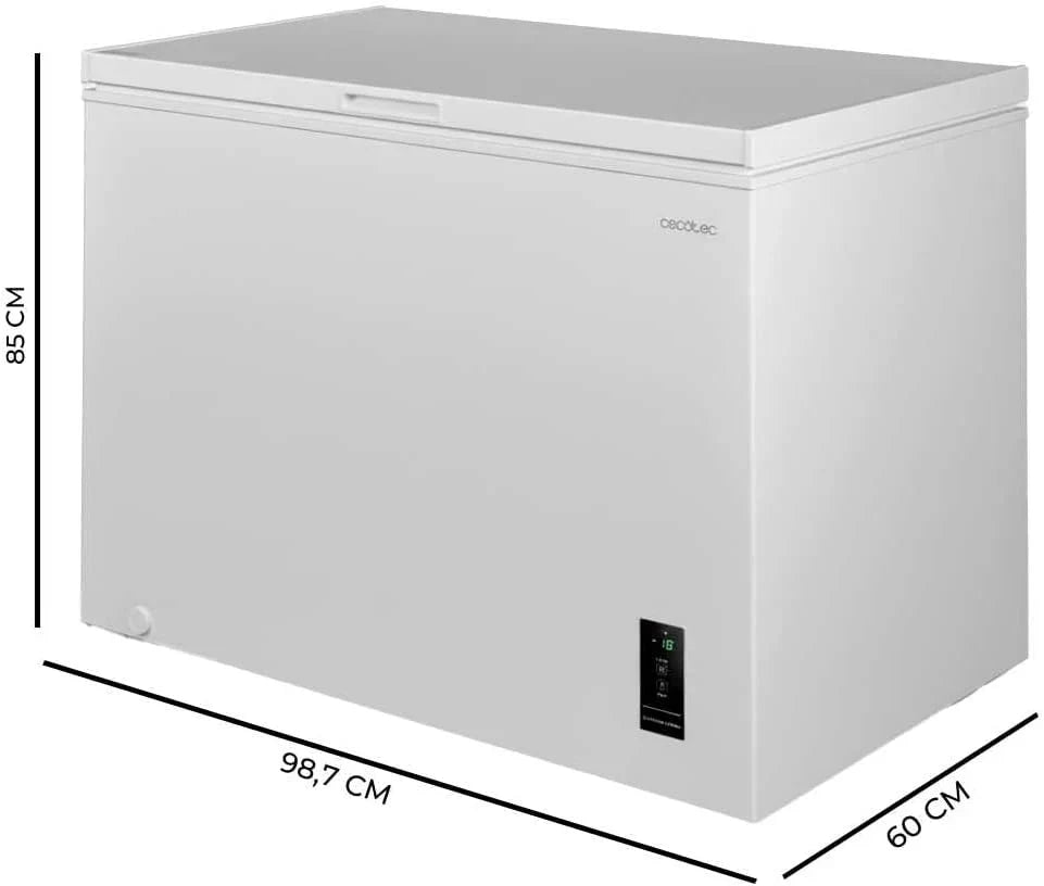 Cecotec Congelador Horizontal 249L Bolero CoolMarket Chest 249P White E. Cesta con Asas, Control Electrónico LED, UltraContact D-Cool, Dual Function,