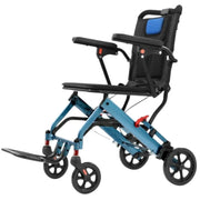 View Ultra-Light Portable Folding Wheelchair, Travel-Friendly with Handbrake, 220 lbs Capacity, Ideal for Elderly & Children, 34.2锟�32.6 Unfolded Dimensions image 6