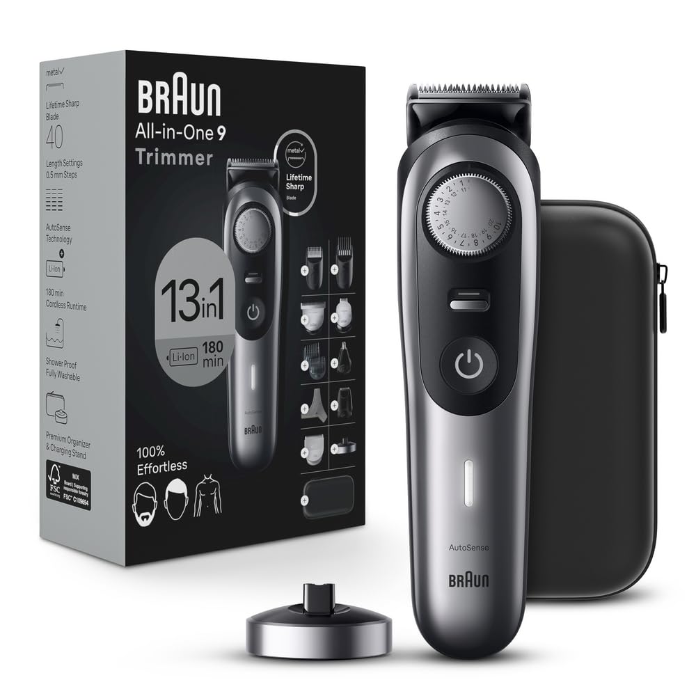 13-in-1 Men's Grooming Kit with Beard Trimmer, Hair Clipper, and Body Groomer
