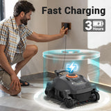 Cordless Robotic Pool Cleaner, Automatic Wall Climbing Pool Vacuum for Swimming Pool Cleaning