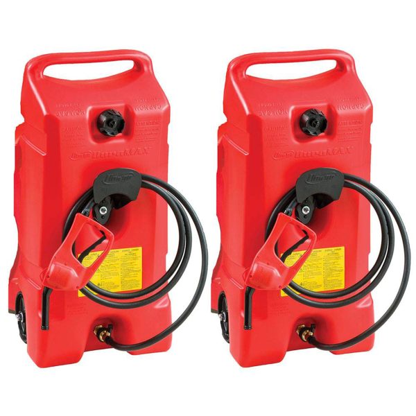14 Gallon Portable Gas Tank – 2 Pack with Pump, Red