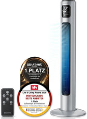 View Brandson - Turmventilator mit Fernbedienung 96 cm - Preisträger 2026 - mobiler Lüfter leise - Standventilator Oszilation - 3 Geschwindigkeiten 3 Modi image 1