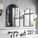 Modern Arch Aluminum Bathroom Wall Mirror, Wall Mounted Vanity Mirror for Bathroom, Bedroom and Home Decor