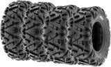 ATV UTV All-Terrain Tires Set of 4, 25X8-12 Front & 25X10-12 Rear Off-Road Replacement Tires