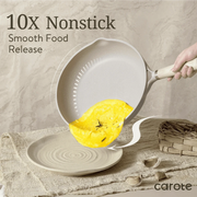 View Carote Non Stick Pots and Pans Set, 21 Pcs Induction Kitchen Cookware Sets (Beige Granite) image 4