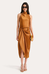 Josephine Draped Halter Dress