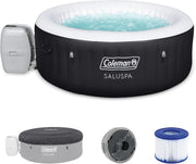 View Coleman SaluSpa Miami AirJet 2 to 4 Person Round Inflatable Hot Tub Portable Outdoor Spa with 120 Soothing AirJets and Insulated Cover, Black image 5