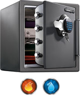 1.23 Cu Ft Waterproof and Fireproof Digital Safe Box, Alloy Steel Security Safe for Home and Office