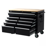 46-Inch W x 24-Inch D 9-Drawer Deep Tool Chest Mobile Workbench, Gloss Black