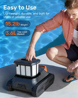 Cordless Robotic Pool Vacuum Cleaner, Smart Navigation with Wall and Waterline Cleaning