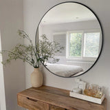 Modern Round Bathroom Vanity Mirror, Wall Mounted Circular Mirror for Bathroom, Bedroom and Home Decor