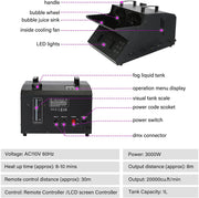 View TC-Home 3 IN 1 Stage Fog Bubble Machine with 18 RGB LED light DMX Stage Lighting Fogger Effect w/ 2 Bubble Fans image 4