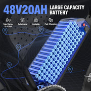 View Electric Bike Q20, 2000W, 52V, 30-180 Miles All-Terrain Fat Tire E-Bike for Adults image 4