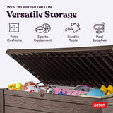 150 Gallon Outdoor Deck Box with Bench Seat, Large Storage Container for Patio, Garden, Yard and Pool Area