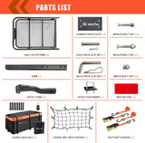 Roof Rack Carrier Basket Universal Rooftop 51" X 36" X 5" + Waterproof Bag 15 Cubic Feet (44" 34" 17"), and Cargo Net with Attachment Hooks, Ratchet Straps