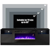 Fireplace TV Stand with 36" Electric Fireplace, LED Light Entertainment Center