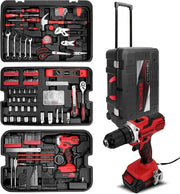 View Home Tool Set Kit - 286 PCS Home Auto Repair Tool Kit with Rolling Tool Box, Mechanic Tool Sets with 21V Max Cordless Power drill, Perfect for image 3
