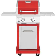 View 2-Burner Propane Gas Grill, Red Stainless Steel, 28,000 BTUs, Compact Design image 1