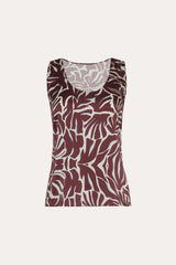 Naya Silk Charmeuse Coral Print Top