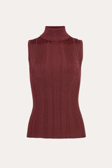 Azura Ribbed Sleeveless Mock Neck