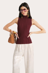 Azura Ribbed Sleeveless Mock Neck