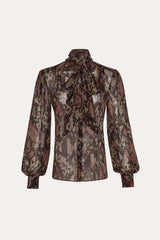 Melani Silk Chiffon Bow Blouse