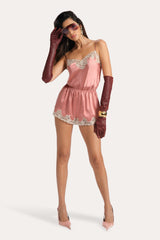 Carly Silk Lace Romper