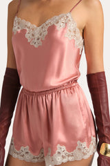 Carly Silk Lace Romper
