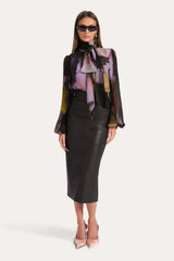 Emma Silk Chiffon Printed Bodysuit