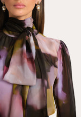Emma Silk Chiffon Printed Bodysuit