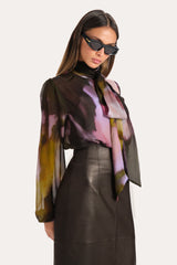 Emma Silk Chiffon Printed Bodysuit
