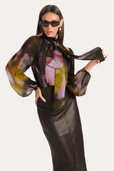 Emma Silk Chiffon Printed Bodysuit