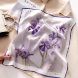 BOFAN 100% Mulberry Silk Printed Square Scarf for Women, 53 × 53 cm