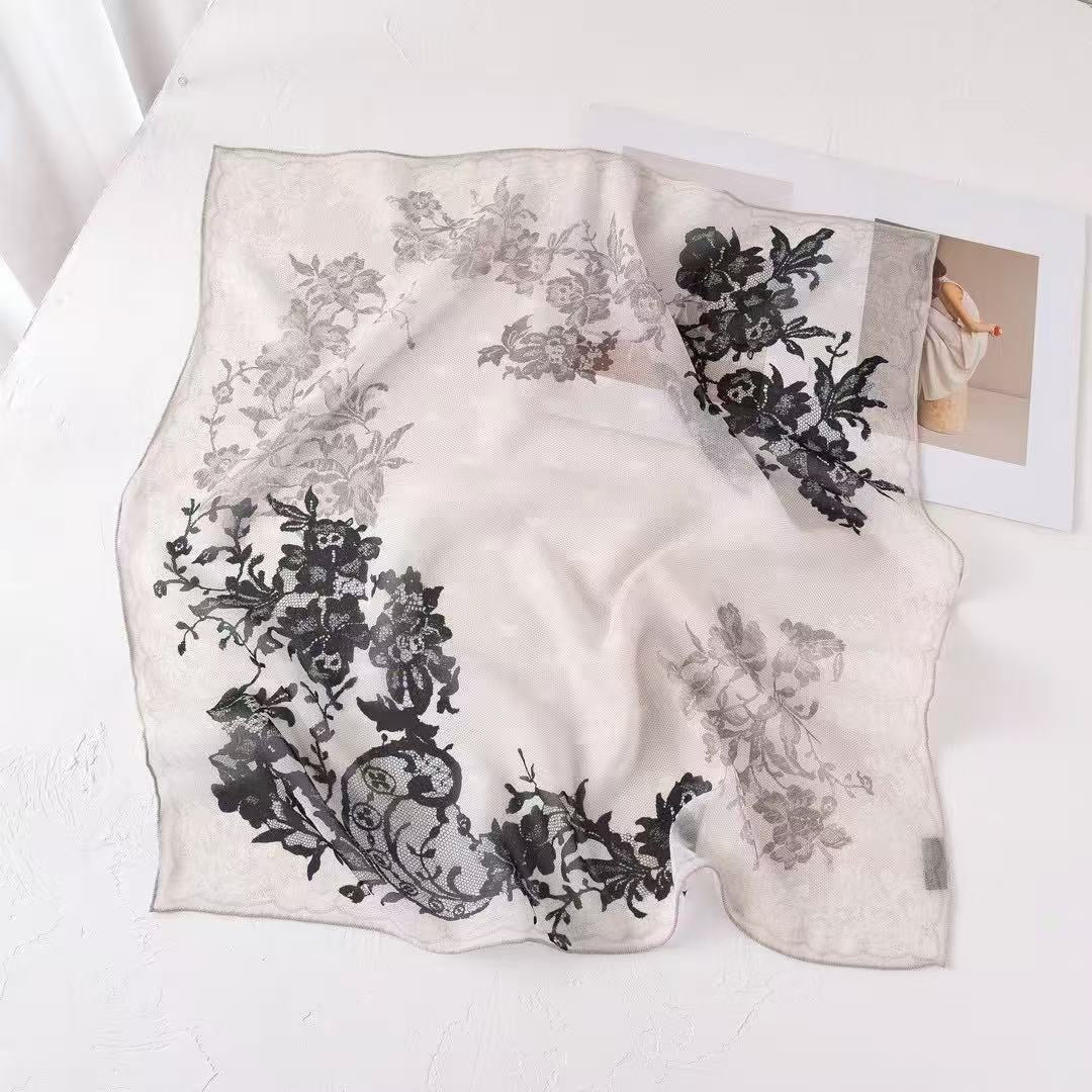 BOFAN 100% Mulberry Silk Square Scarf for Women, 68 × 68 cm