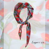 BOFAN 100% Mulberry Silk Triangle Scarf for Women, Double-Sided Print