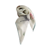 BOFAN 100% Mulberry Silk Animal Print Square Scarf for Women, 61 × 61 cm