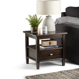 20 Inch Wide Solid Wood Rectangle End Table, Transitional Side Table