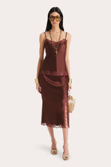 Brooke Silk Charmeuse Lace Trim Skirt